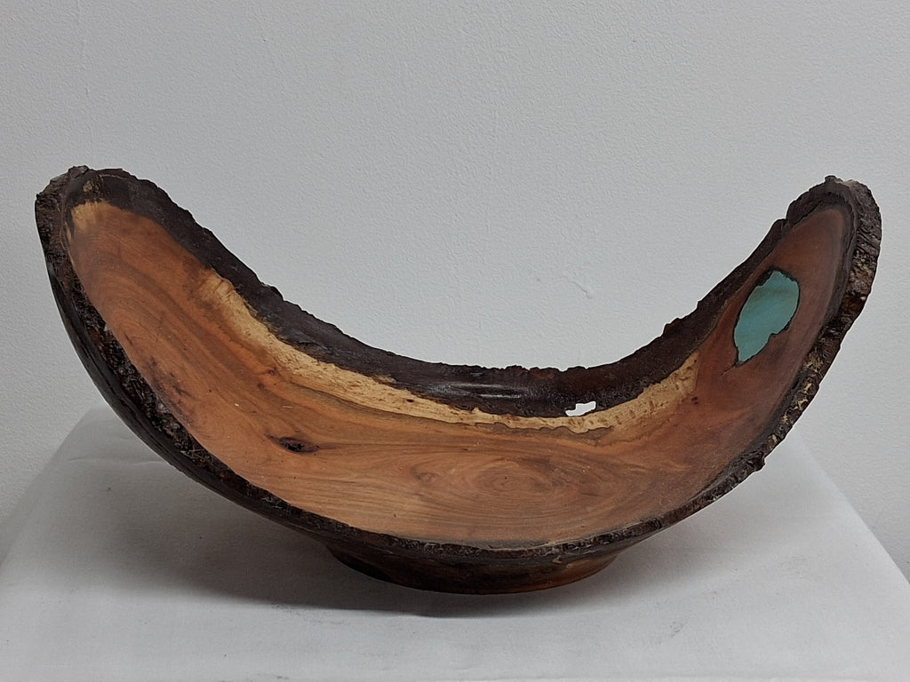 Live Edge Cherry Winged Bowl with Epoxy Inlay