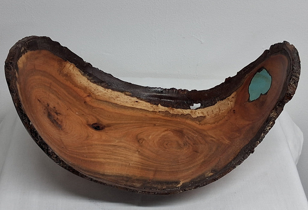 Live Edge Cherry Winged Bowl with Epoxy Inlay