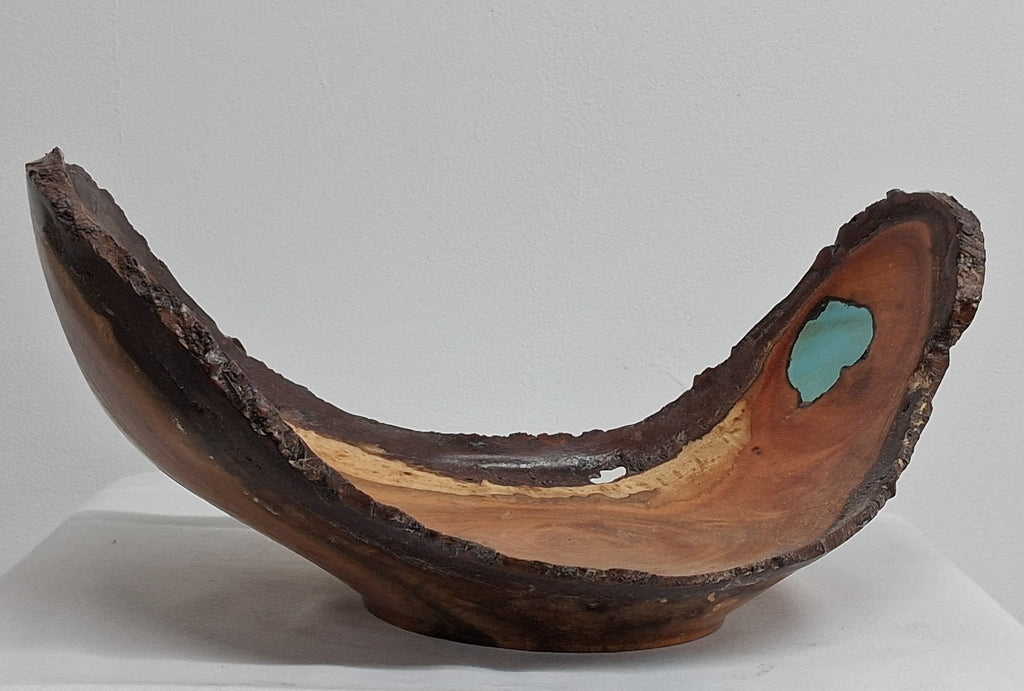 Live Edge Cherry Winged Bowl with Epoxy Inlay