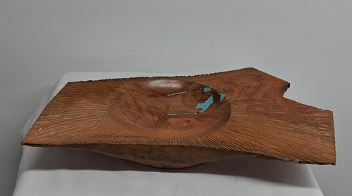 Cherry Crotch Winged Bowl with Hand Carved Teture