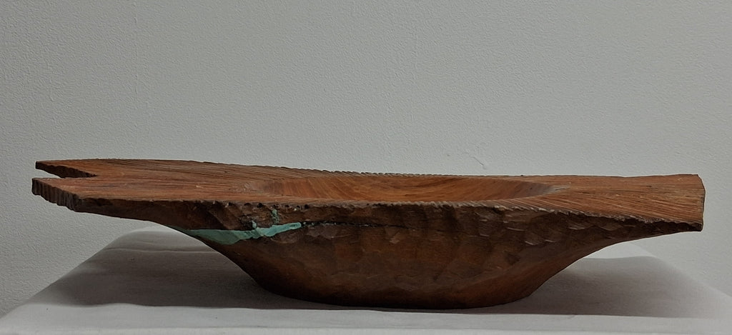 Cherry Crotch Winged Bowl with Hand Carved Teture