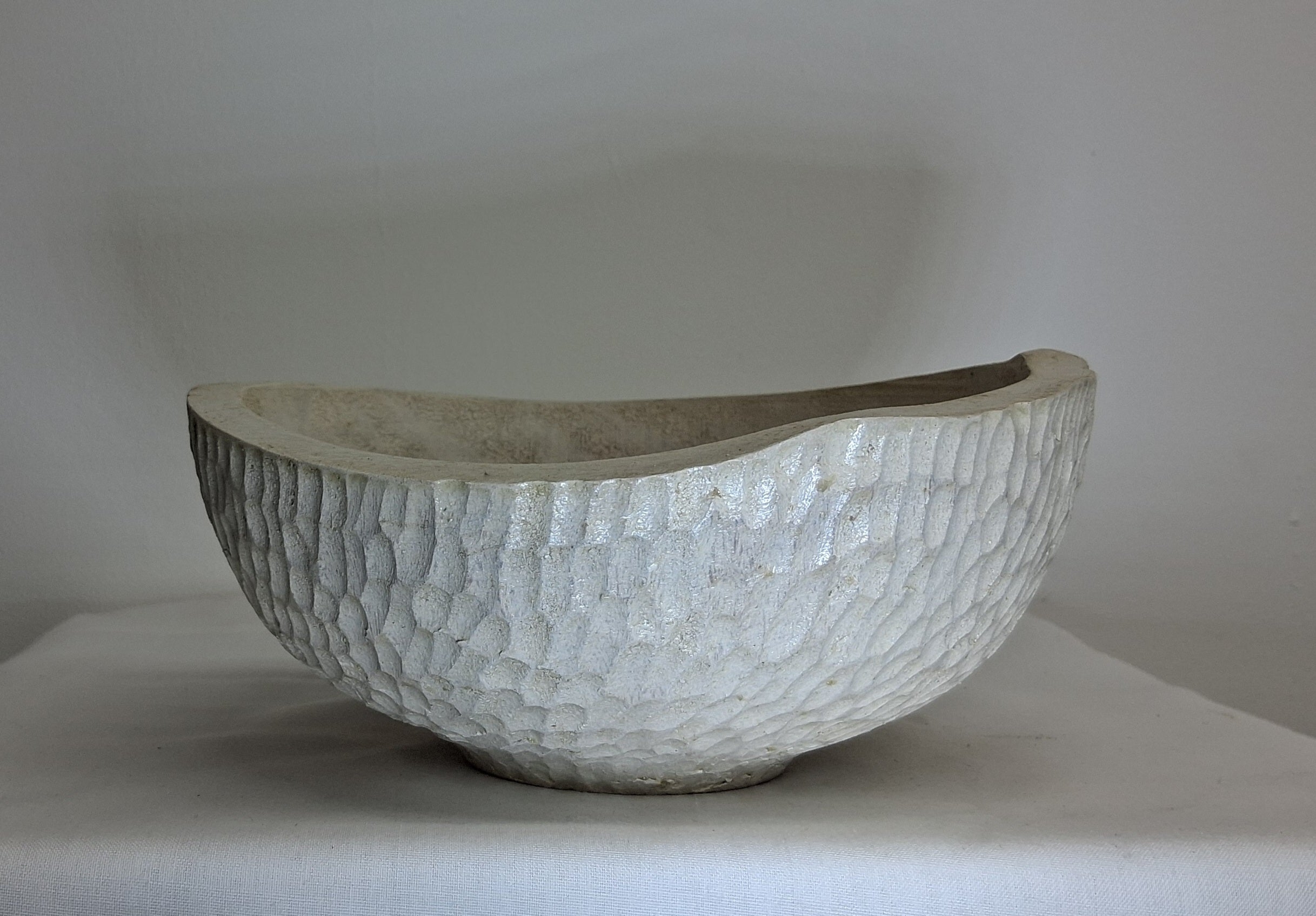 Coloured Native Irish Ash LIve Edge Bowl with Hand Carved Texture