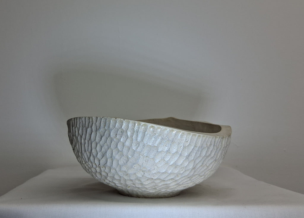 Coloured Native Irish Ash LIve Edge Bowl with Hand Carved Texture
