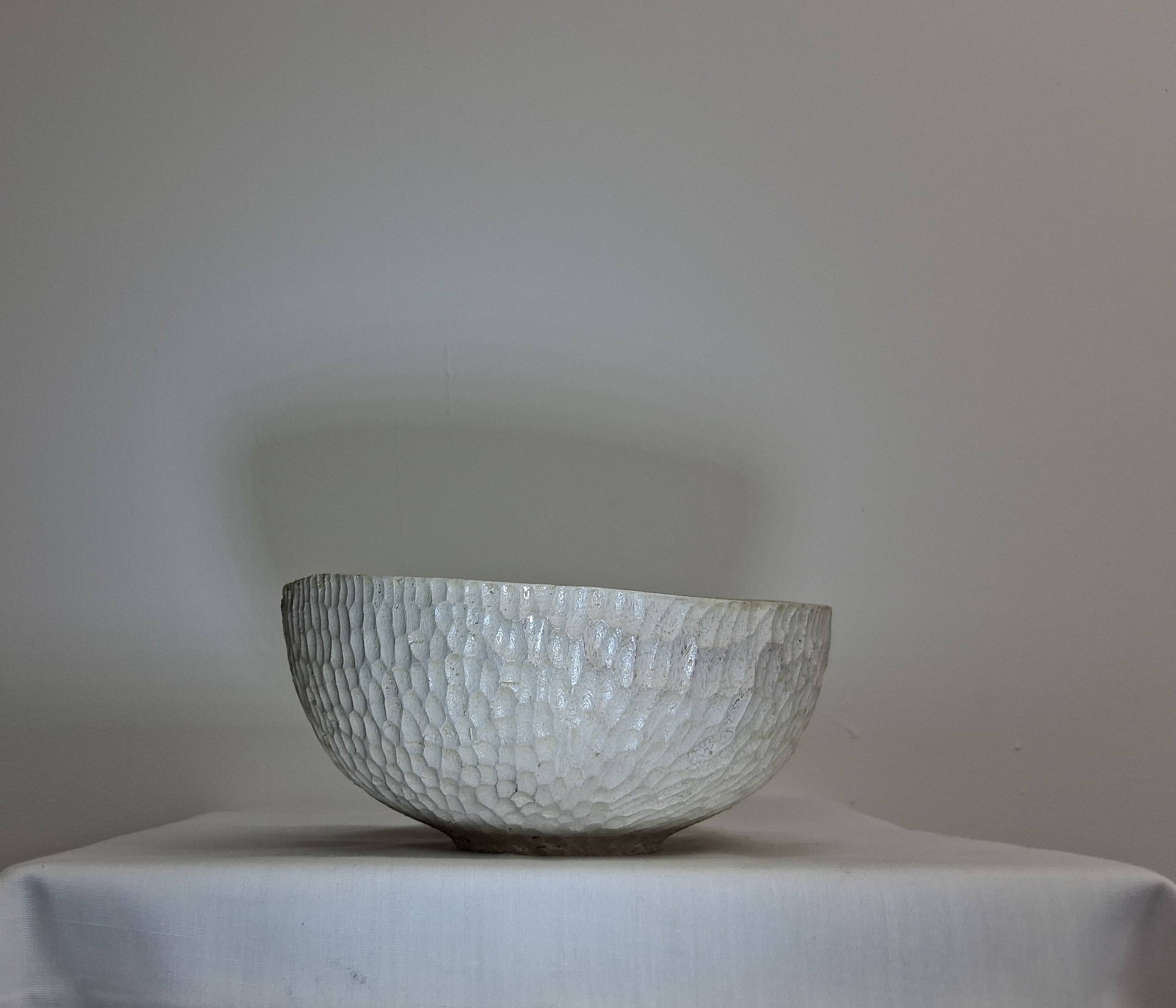 Coloured Native Irish Ash LIve Edge Bowl with Hand Carved Texture