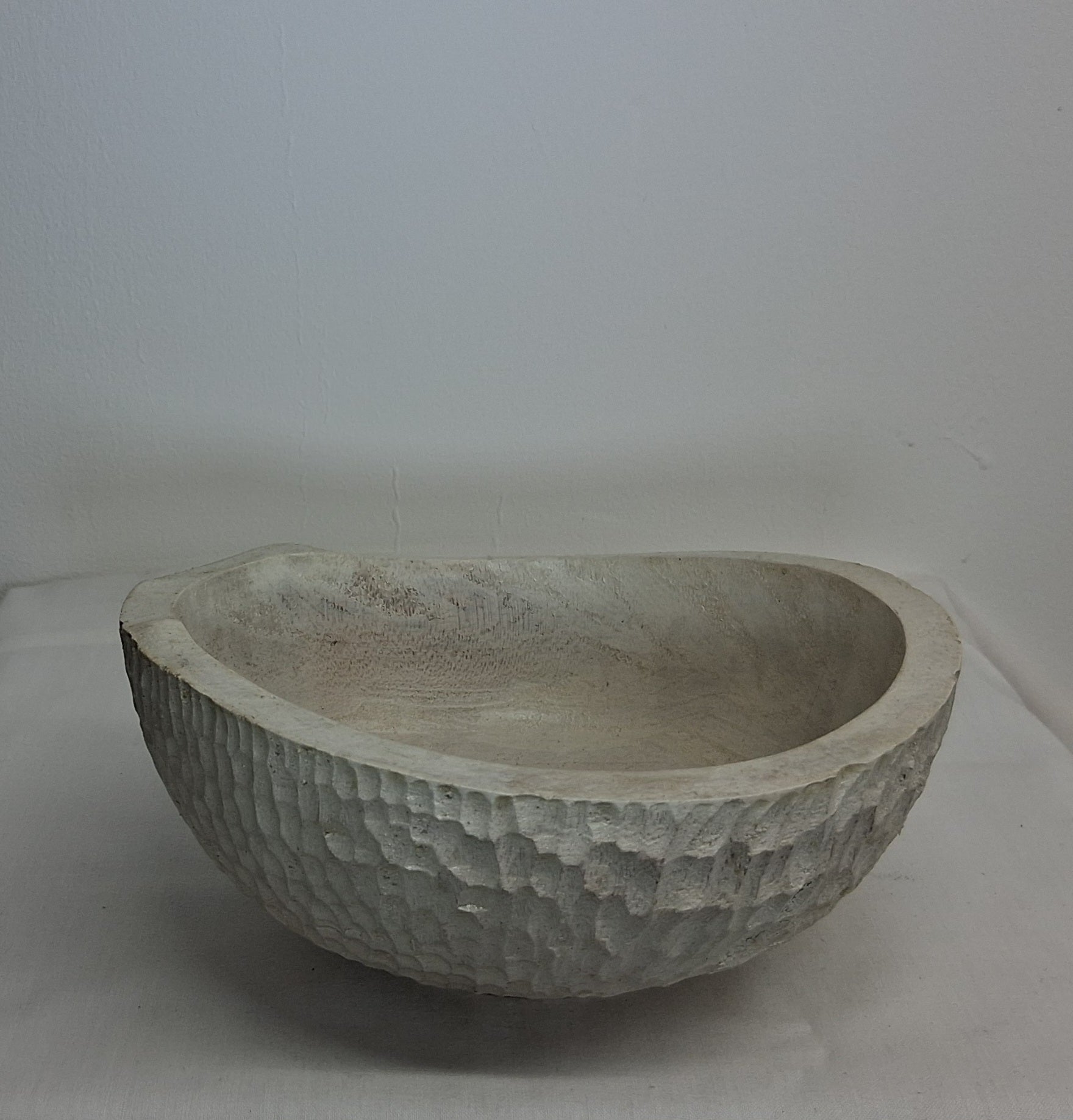 Coloured Native Irish Ash LIve Edge Bowl with Hand Carved Texture