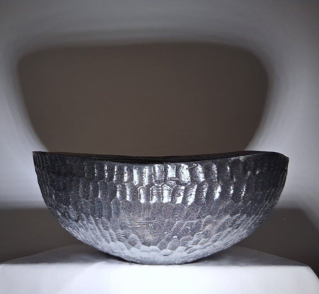 Coloured Live Edge Native Irish Ash Bowl with hand Carved Texture