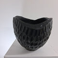 Coloured Ash Hollow Form with Hand Carved Texture