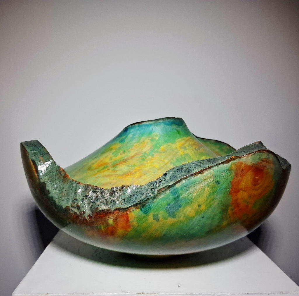 Coloured Live Edge Sycamore Hollow Form Pot