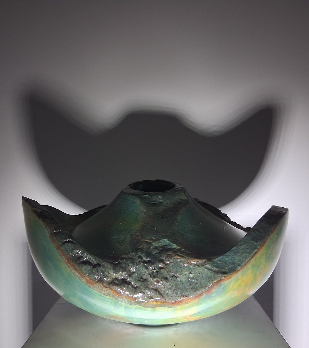 Coloured Live Edge Sycamore Hollow Form Pot