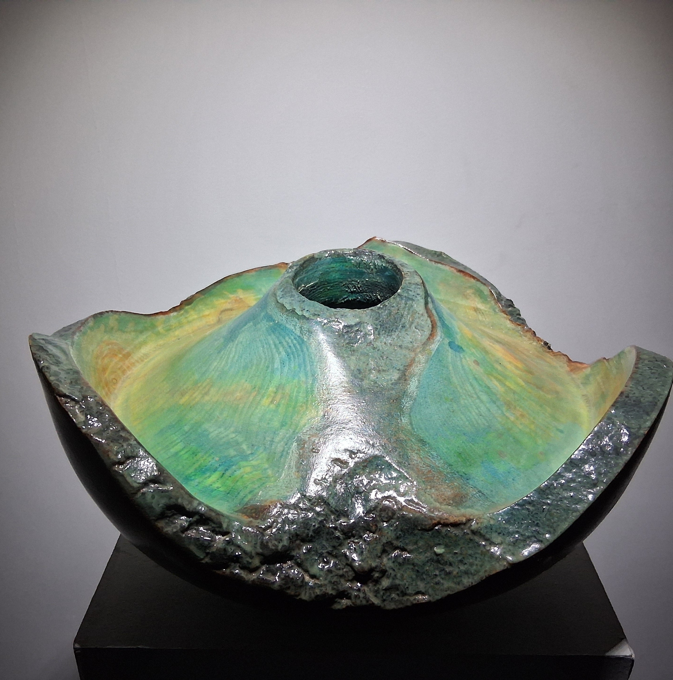 Coloured Live Edge Sycamore Hollow Form Pot