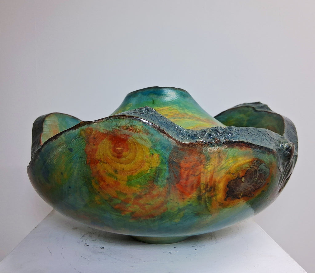 Coloured Live Edge Sycamore Hollow Form Pot