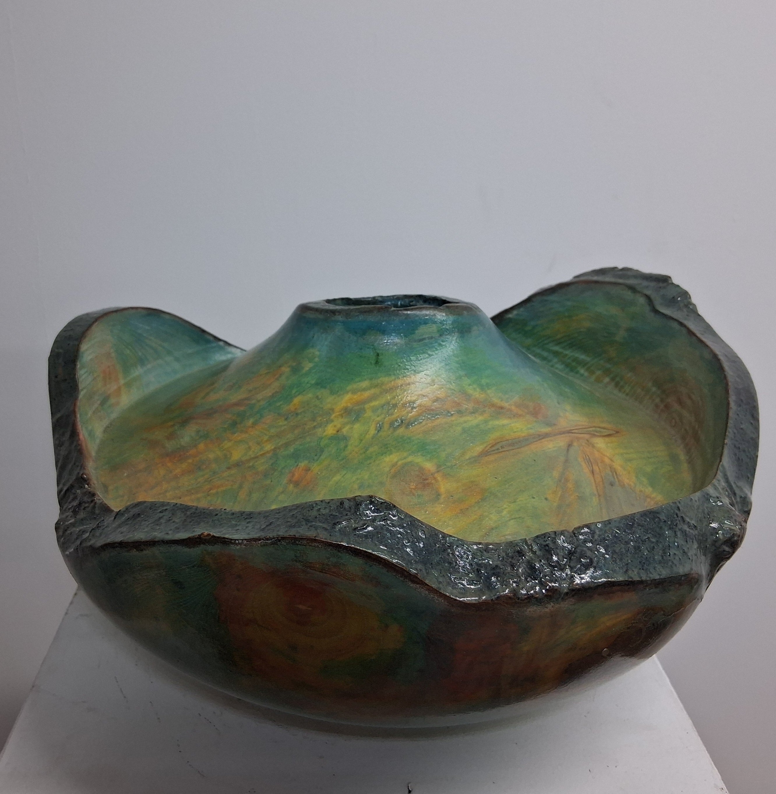 Coloured Live Edge Sycamore Hollow Form Pot