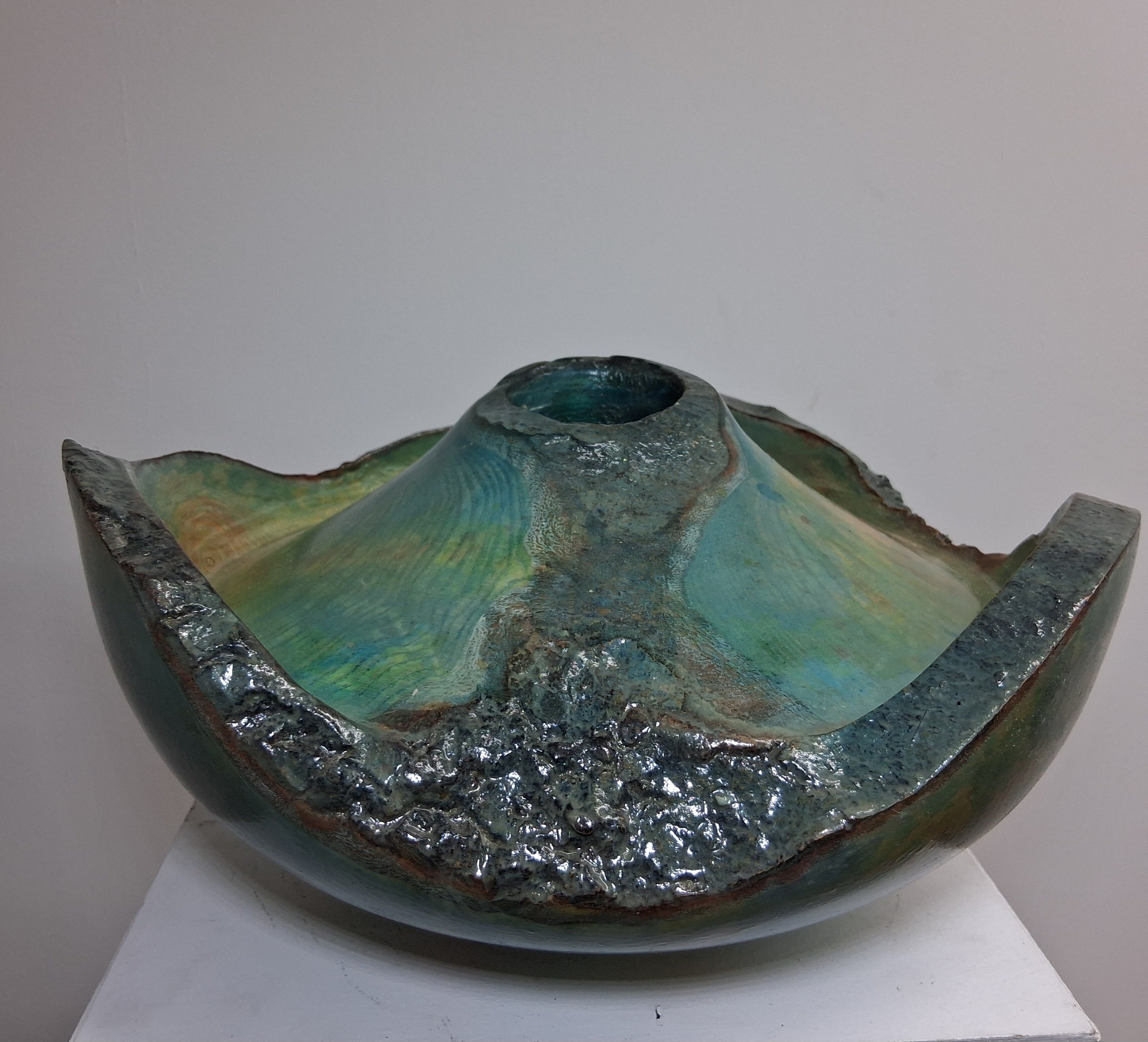 Coloured Live Edge Sycamore Hollow Form Pot