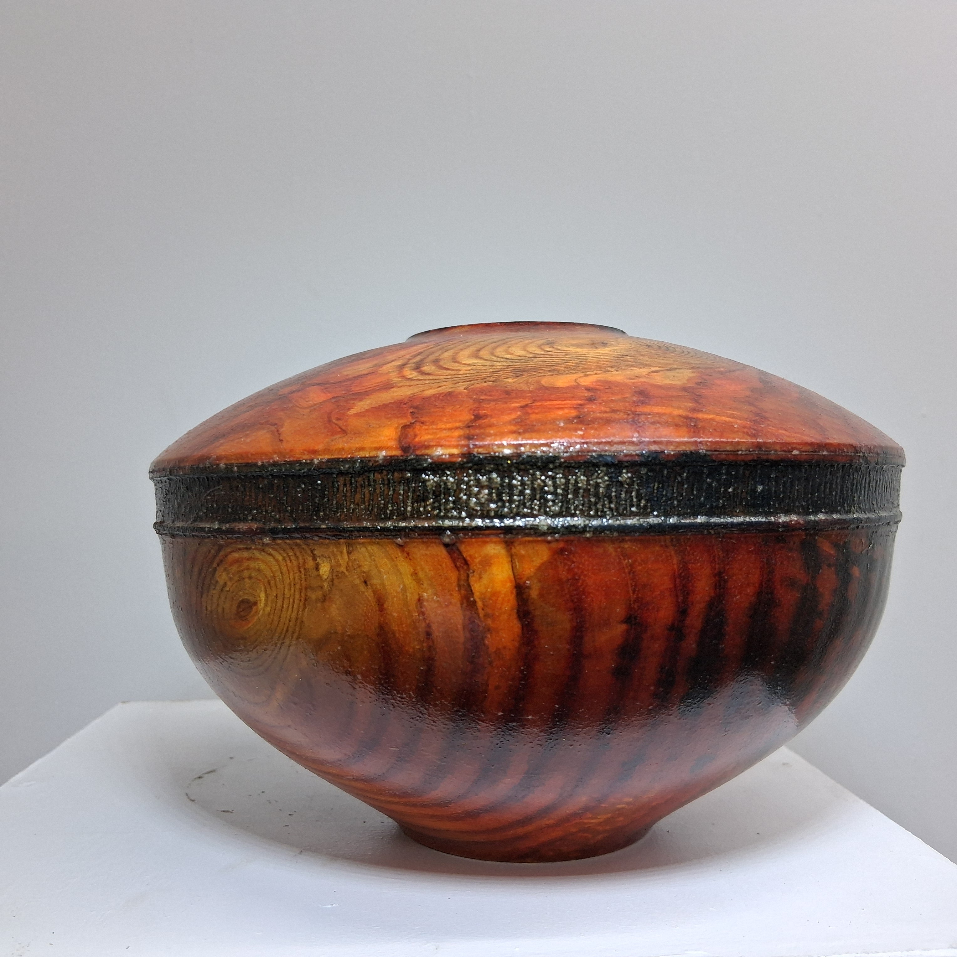 Spalted Ash Coloured Hollow Form with Band