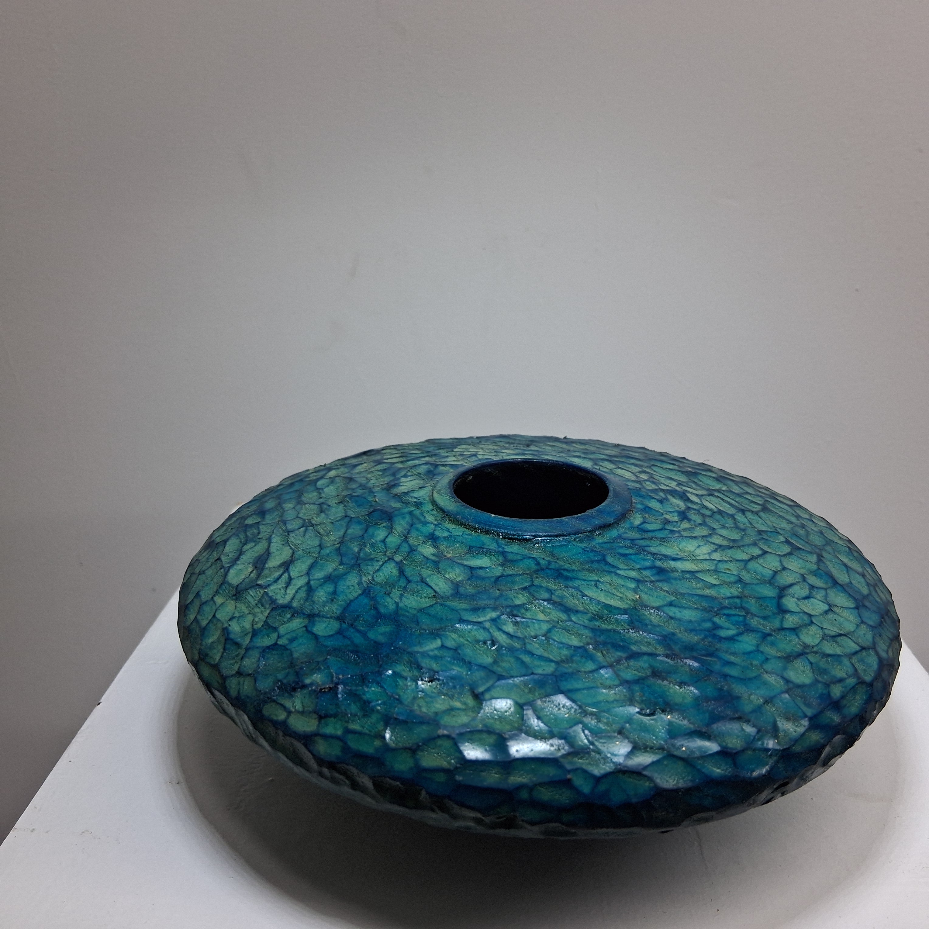 Hand-carved Coloured Ash Hollow Form