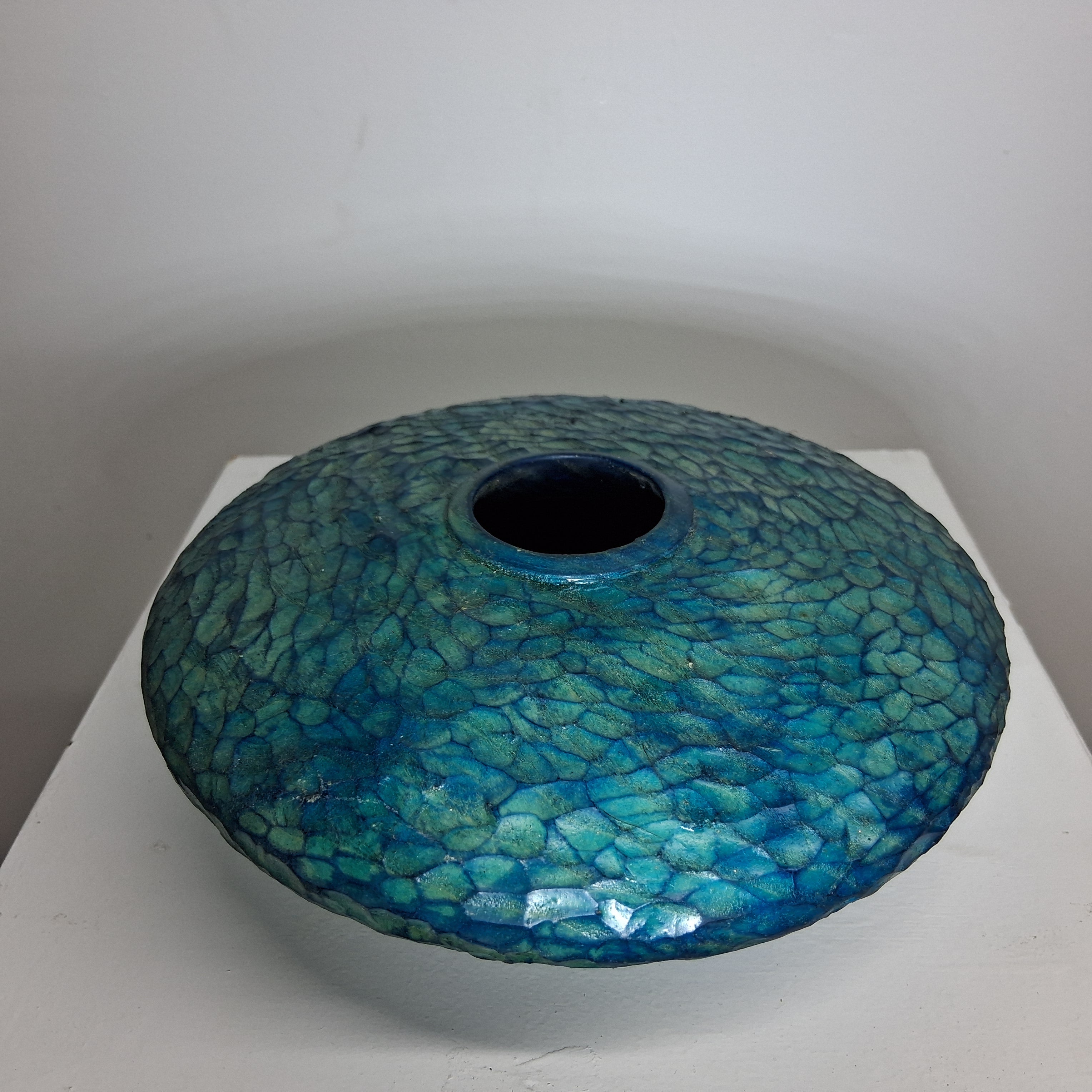 Hand-carved Coloured Ash Hollow Form