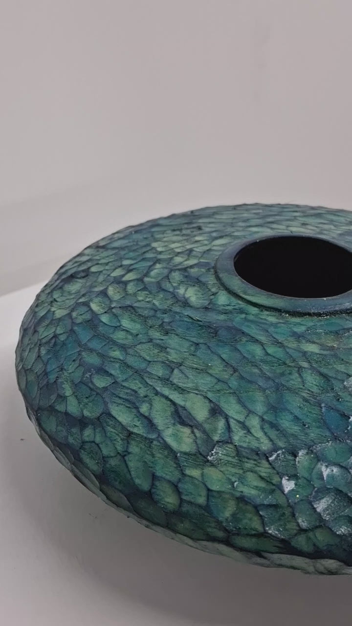 Hand-carved Coloured Ash Hollow Form