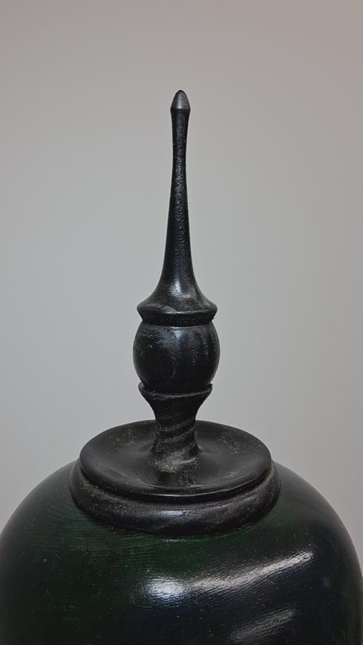Coloured Wych Elm hollow Form Pot with Ash Finial