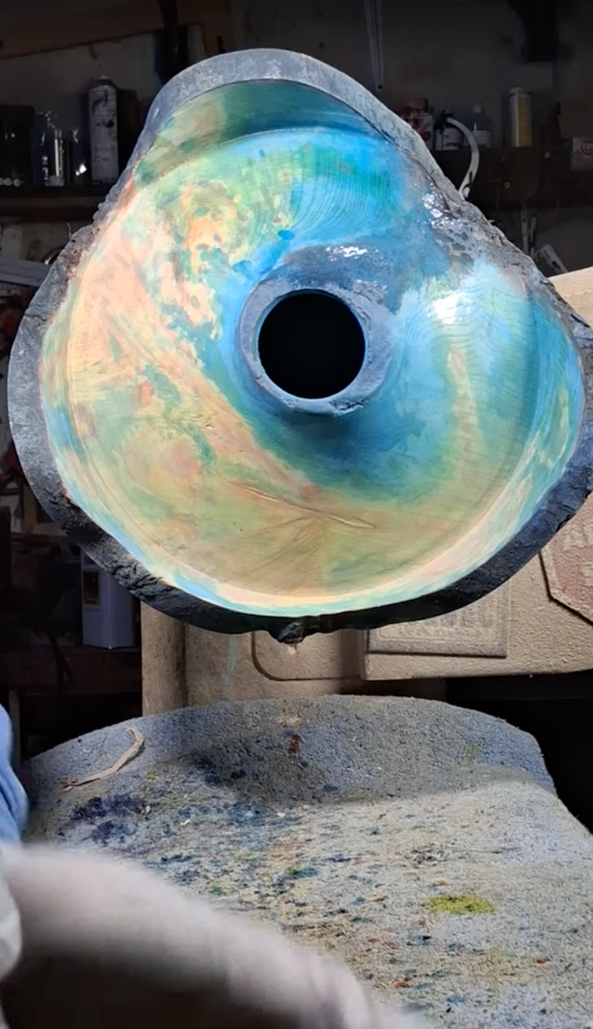 Coloured Live Edge Sycamore Hollow Form Pot