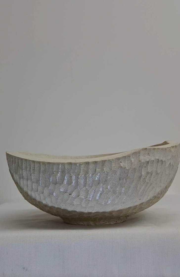 Coloured Native Irish Ash LIve Edge Bowl with Hand Carved Texture